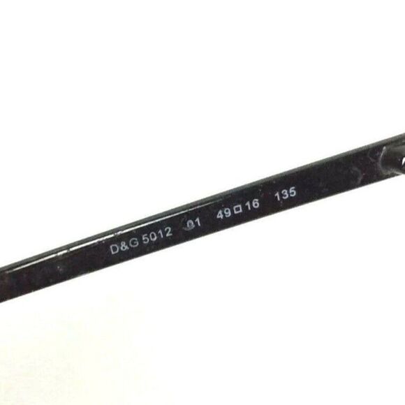 Dolce and Gabbana Glasses Eyeglass Frames 5012 Black Metal Rectangle 49 16 135 - Picture 8 of 9